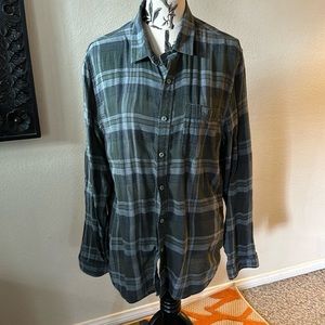 Converse Black Canvas Lightweight Plaid Button Down Shirt